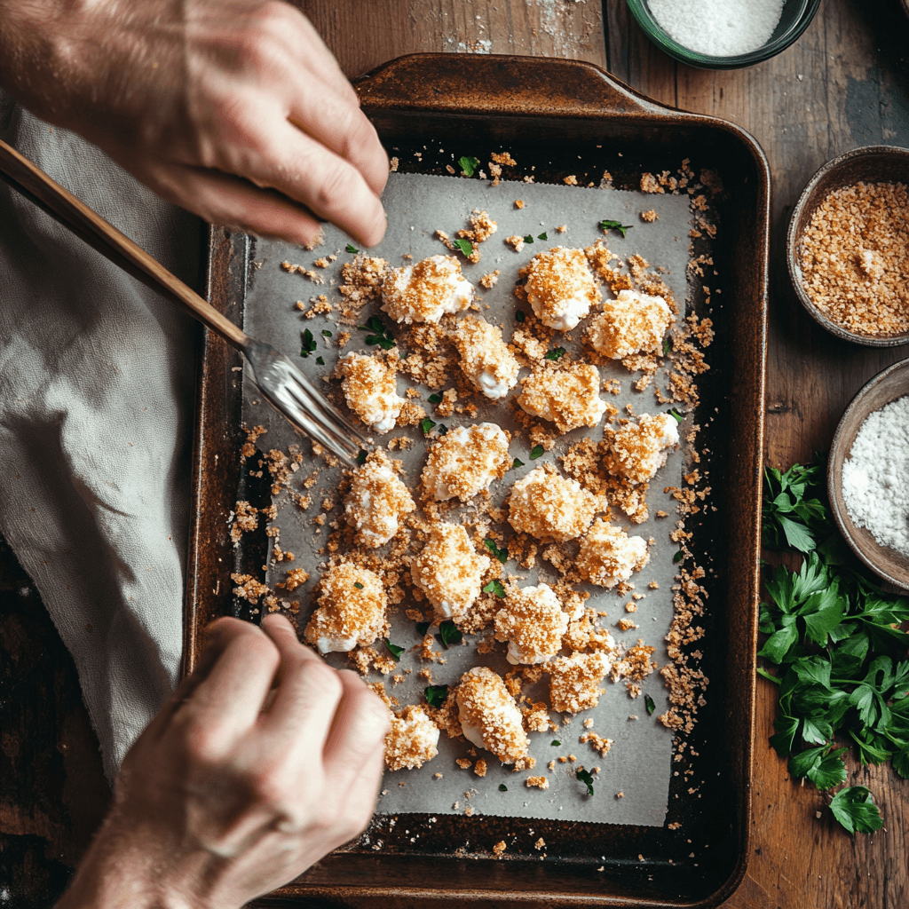 Garlic Parmesan baked cauliflower on a tray