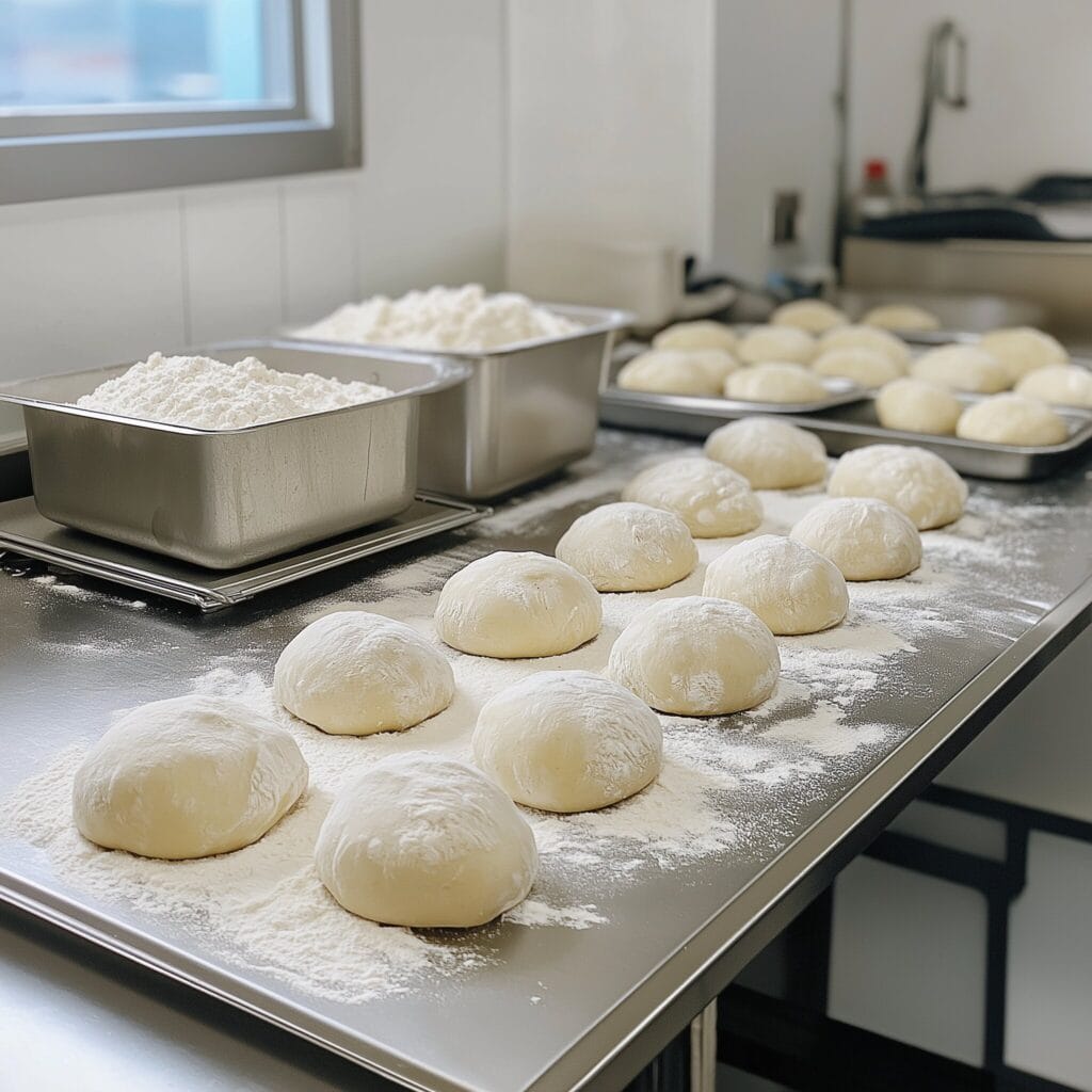 Milk brioche rolls served with butter and jam on a breakfast table.