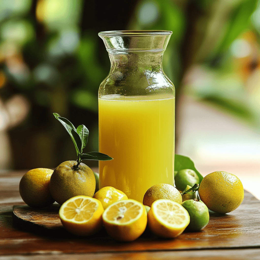 A glass of fresh calamansi juice with calamansi fruits on the side.