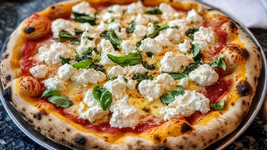 Ricotta pizza slice