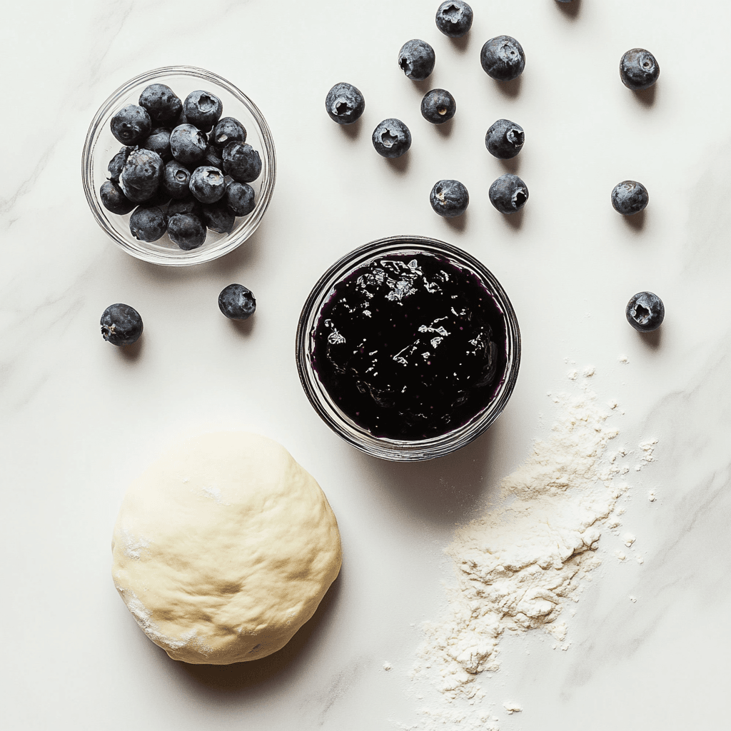 Rolling out dough for Blueberry Cheesecake Rolls.