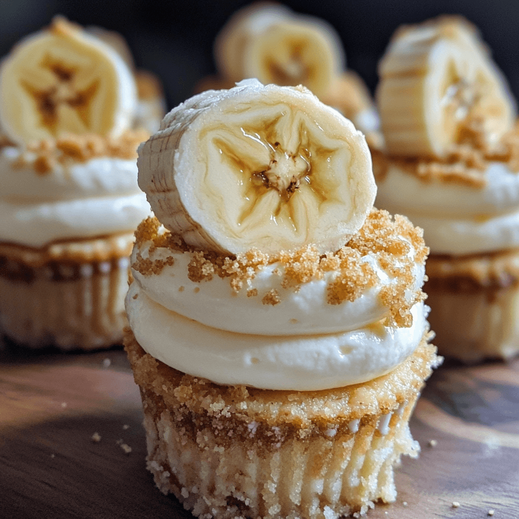 Mini banana pudding cups displayed on a party dessert table