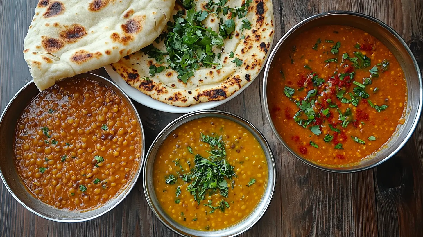 Global variations of lentil soup including Indian dal, Mediterranean lentil soup, and French lentil stew