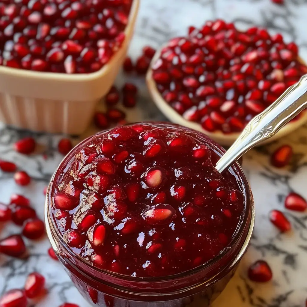 Fresh pomegranates, whole and cut open, showing seeds.