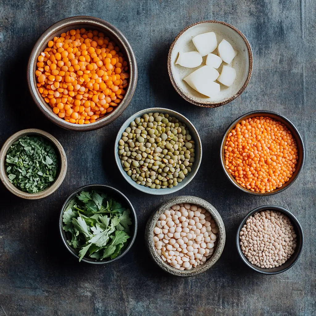 Global variations of lentil soup including Indian dal, Mediterranean lentil soup, and French lentil stew.