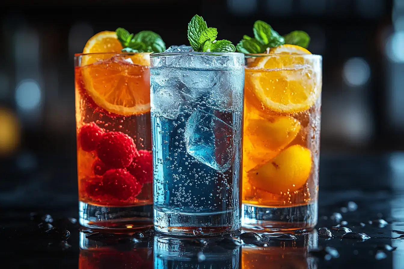 A bartender pouring different liquors into a cocktail shaker for an AMF drink.