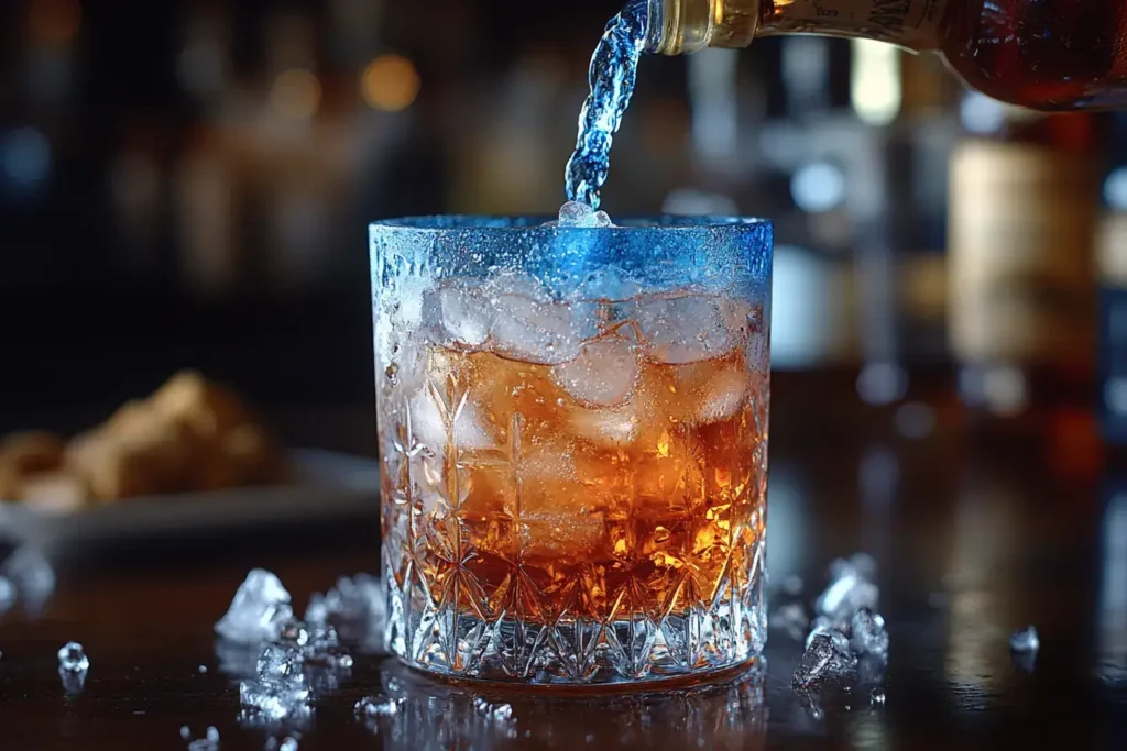 Pour in the sweet & sour mix, giving the drink its perfect balance of tart and sweet.