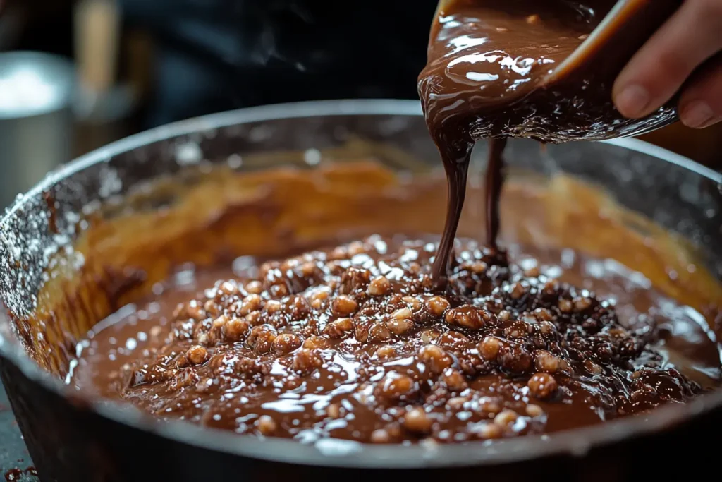 Mix everything together Gradually add the wet ingredients to the dry ingredients and stir until just combined. Do not overmix.